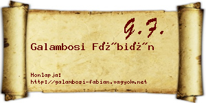 Galambosi Fábián névjegykártya